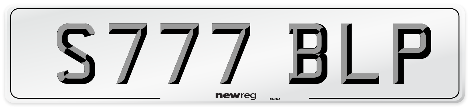 S777 BLP Number Plate from New Reg